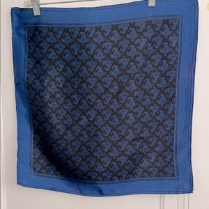 Vintage Blue & Black Paisley Square Polyester Scarf